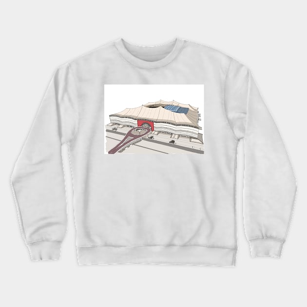 Sketching of Stadium Qatar Crewneck Sweatshirt by Roza@Artpage